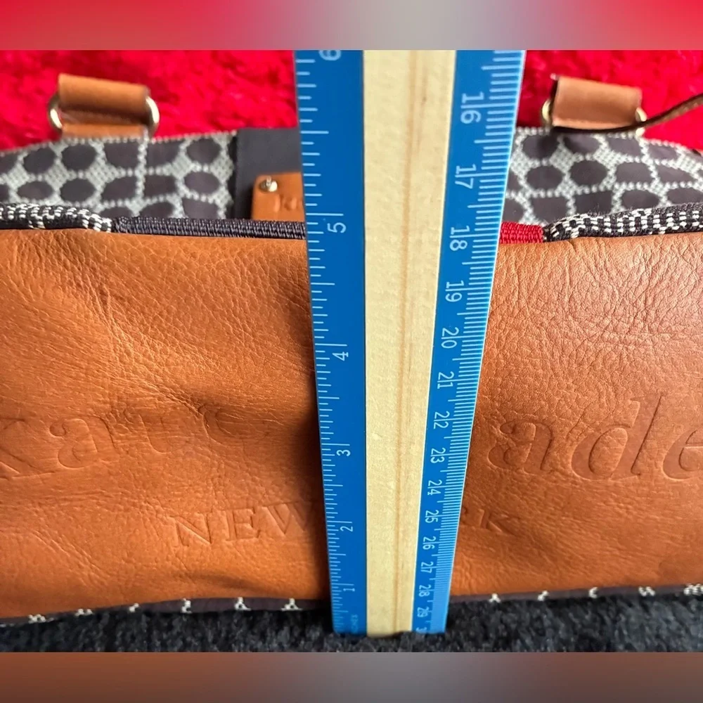 Kate Spade Brown and Red Geometric Shoulder Bag